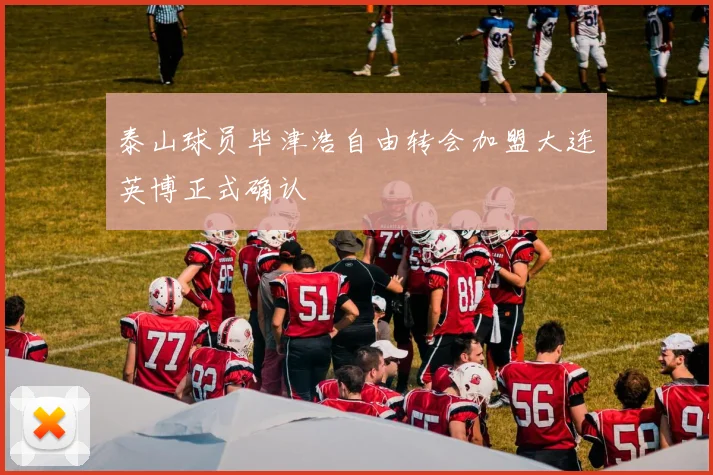 泰山球员毕津浩自由转会加盟大连英博正式确认